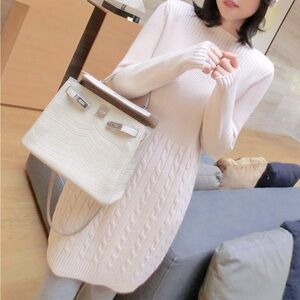 White Knit Sweat Dress